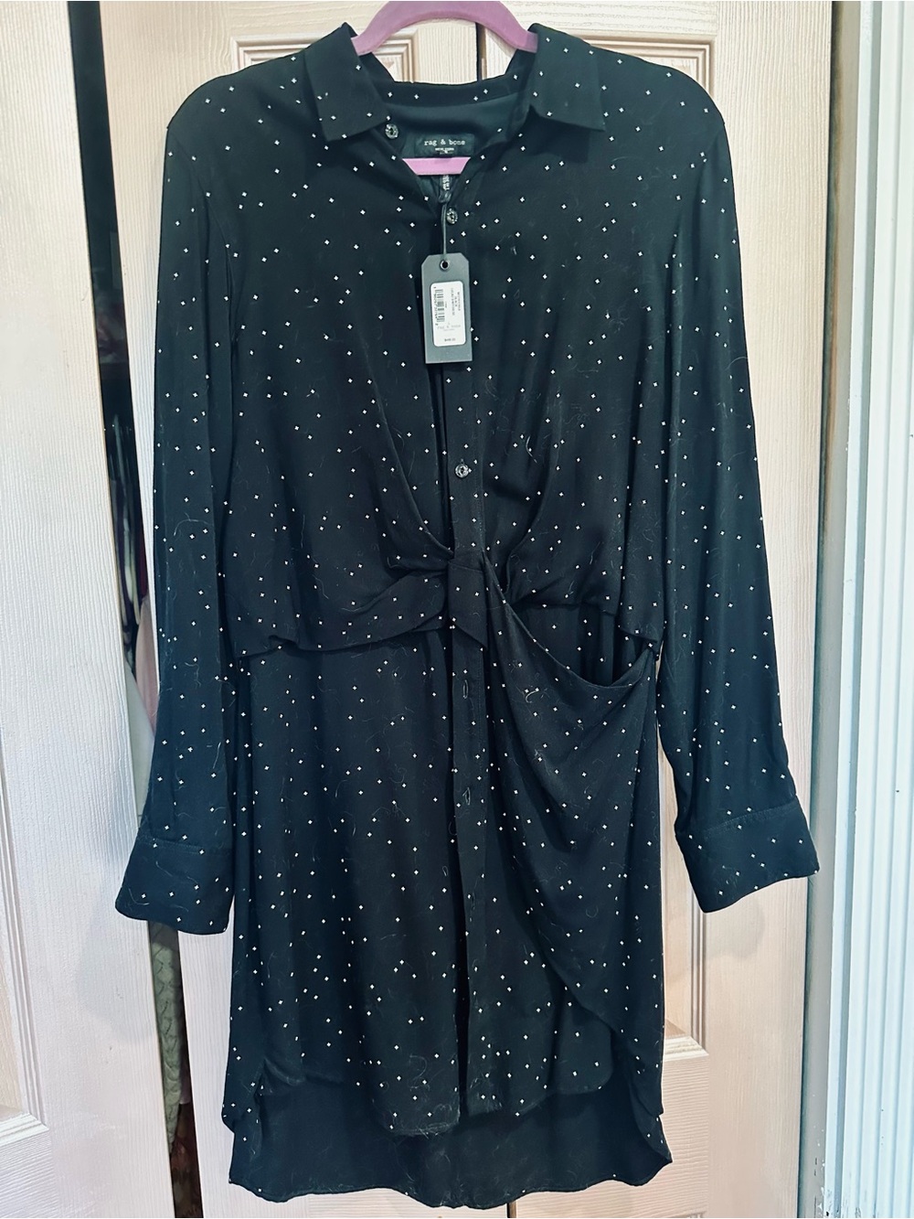rag & bone Lucas
Twist-Front Speckled-Print Shirtdress.